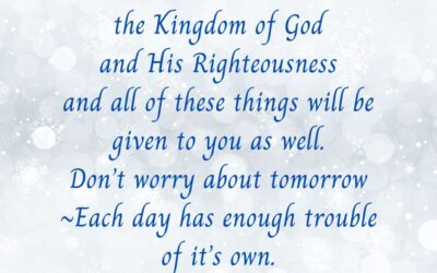 Don’t Worry About Tomorrow!